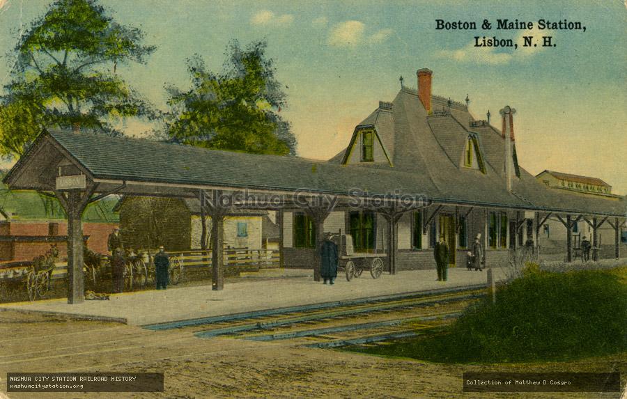 Postcard: Boston & Maine Station, Lisbon, N.H.